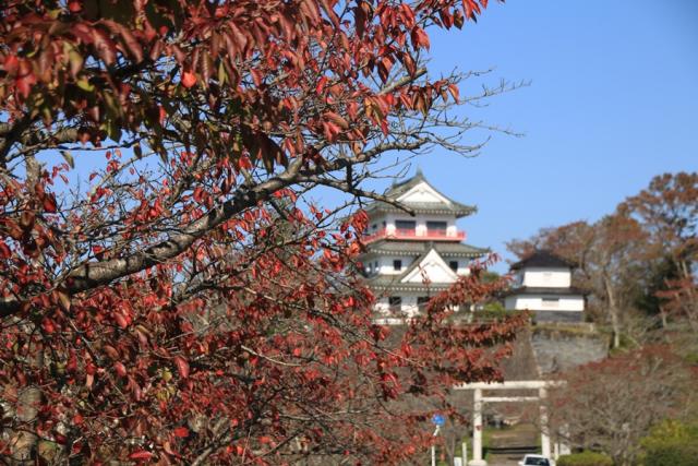 紅葉した城山